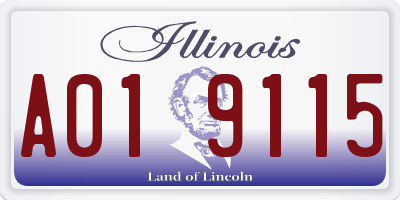 IL license plate A019115