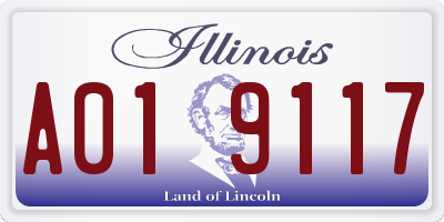 IL license plate A019117