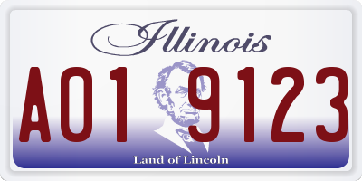 IL license plate A019123