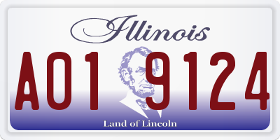 IL license plate A019124