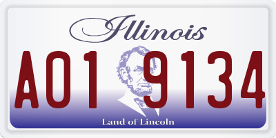 IL license plate A019134