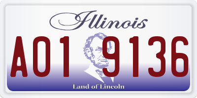 IL license plate A019136