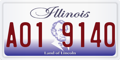 IL license plate A019140