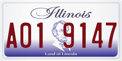 IL license plate A019147