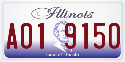 IL license plate A019150