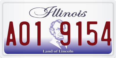 IL license plate A019154