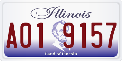 IL license plate A019157