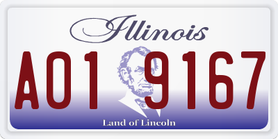 IL license plate A019167