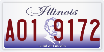 IL license plate A019172