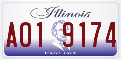 IL license plate A019174