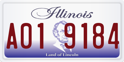 IL license plate A019184