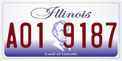 IL license plate A019187