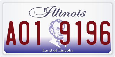 IL license plate A019196