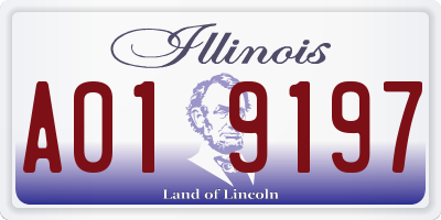 IL license plate A019197