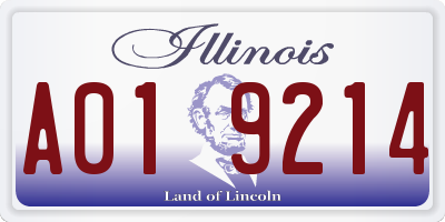 IL license plate A019214