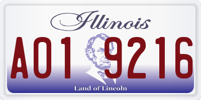 IL license plate A019216