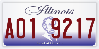 IL license plate A019217