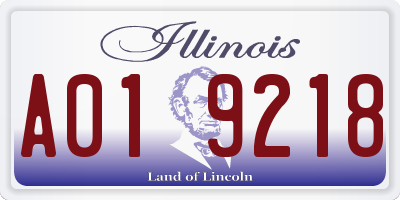 IL license plate A019218