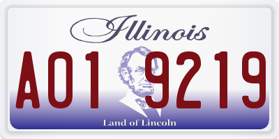 IL license plate A019219