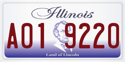 IL license plate A019220