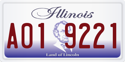 IL license plate A019221