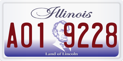 IL license plate A019228