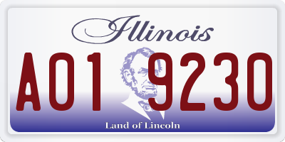 IL license plate A019230