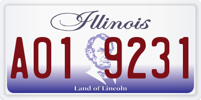 IL license plate A019231