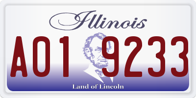 IL license plate A019233
