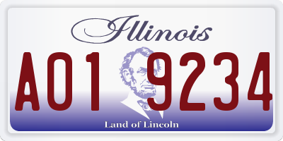 IL license plate A019234