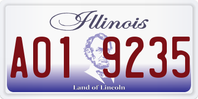 IL license plate A019235