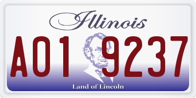 IL license plate A019237