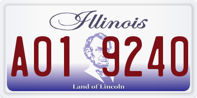 IL license plate A019240
