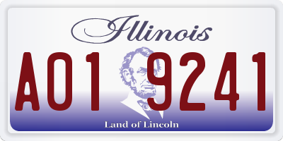 IL license plate A019241