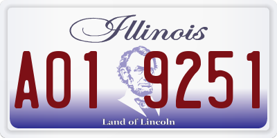 IL license plate A019251