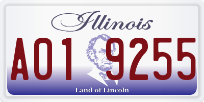 IL license plate A019255