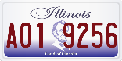 IL license plate A019256