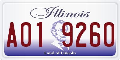 IL license plate A019260