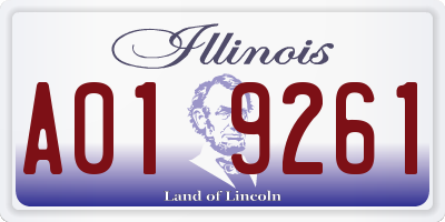 IL license plate A019261