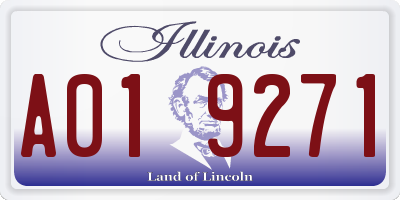 IL license plate A019271