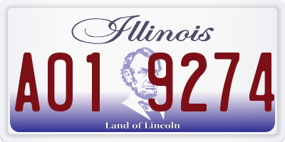IL license plate A019274