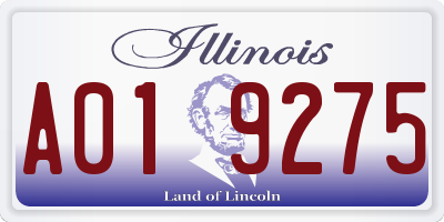 IL license plate A019275