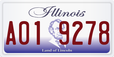 IL license plate A019278