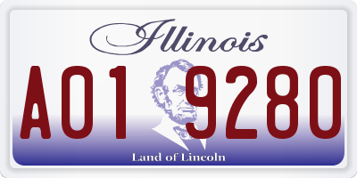 IL license plate A019280