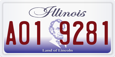 IL license plate A019281