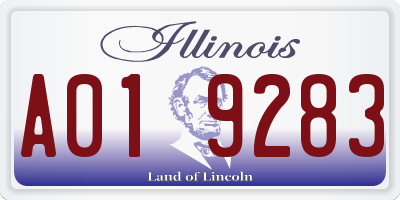 IL license plate A019283
