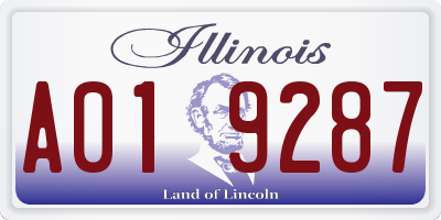 IL license plate A019287