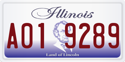 IL license plate A019289