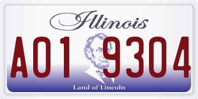 IL license plate A019304