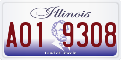IL license plate A019308